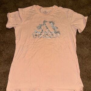 Adidas Light Peach Tee with Metallic Logo
